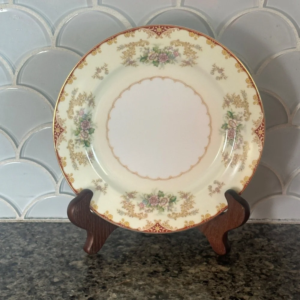 Occupied Japan Vintage Noritake China Cardinal Rose 7 5/8” Salad Plate